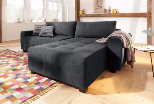 Home affaire Ecksofa Bella L-Form, B: 254 cm - OTTO. Verlässliche Qualität., mit 2 Zierkissen, optional Bettfunktion & Bettkasten, Federkern