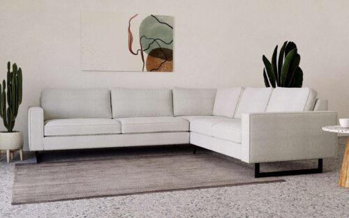 Home affaire Ecksofa Pinto, XXL, 250/290 cm, langer Schenkel, Ottomane, Cord, Chenille, Lederoptik, mit Keder, Metallfüße, Wellenunterfederung