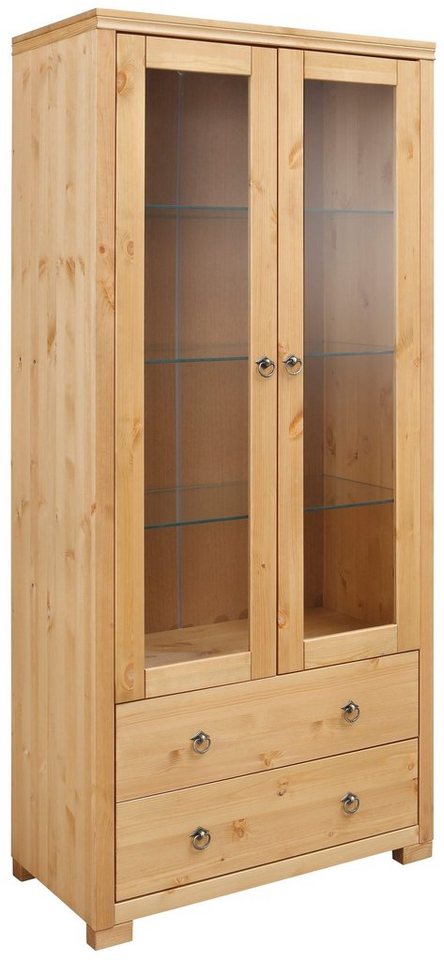Home affaire Vitrine Gotland Breite 80 cm, Höhe 178 cm, mit Glastüren, aus massiver Kiefer, FSC®