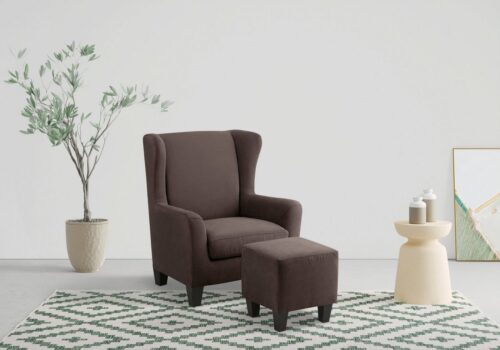 Home affaire Ohrensessel Chilly, Sessel mit Hocker (Set, 2-St., bestehend aus Sessel und Hocker), in Cord und Microfaser-Bezug, Unser Dauertiefpreis