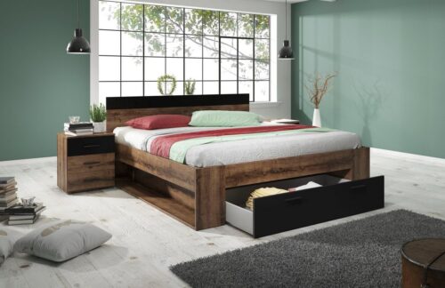 Home affaire Stauraumbett Beta, Breite 160 oder 180cm, moderne Bettanlage mit 2 Fächer, Bettgestell in zwei Größen inklusive Bettschublade