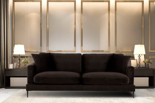 Home affaire 3-Sitzer Cozy elegantes Designsofa, Maße B/T/H: 211/97/80 cm, mit losen Kissen und Metallbeinen