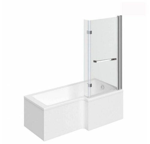 HOME DELUXE Badewanne ELARA, 170 x 85 x 53 Badewanne mit Dusche, inkl. Duschabtrennung & Zubehör