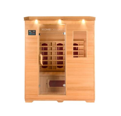 HOME DELUXE Infrarotkabine REDSUN L, BxTxH: 153 x 110 x 190 cm, 6 Keramikstrahler, für 3 Personen, Hemlocktanne, Infrarotsauna