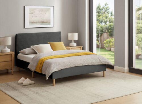 Home affaire Polsterbett Armandine inkl. Lattenrost, Kopfteil mit Cordbezug, erhältlich in den Breiten 140cm & 180cm