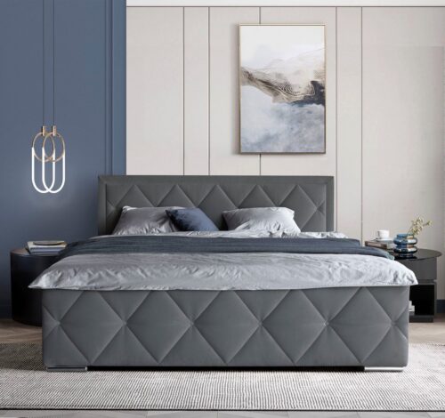 Home affaire Boxbett Alfie, Topseller! Inkl. Bettkasten&Topper, Wahlweise mit Knopfsteppung oder Strasssteinen, H2, H3 und H4 wählbar