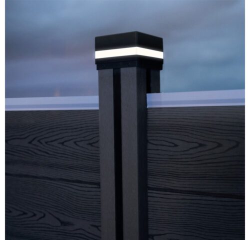 HOME DELUXE Pfostenkappe Pfostenabdeckung mit Solar LED Beleuchtung (4 St)