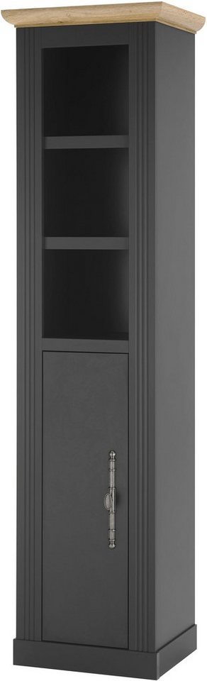 Home affaire Stauraumschrank WESTMINSTER, Badschrank im Landhausstil, Schrank mit Metallgriffen in 2 Farben verfügbar, mit offenen Fächern und Stauraum