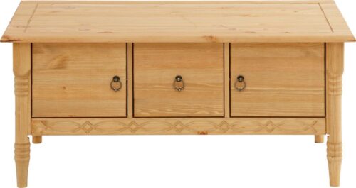 Home affaire Couchtisch Indra, aus massiver Kiefer, FSC®, mit Stauraum, dezentes Ornament