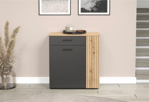 Home affaire Schuhschrank Estepona (1-St) Schuhkommode mit 2 Türen und Schubkasten – (B/T/H) 80/36/88 cm