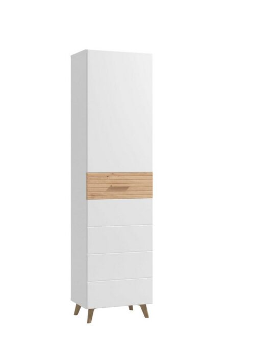 Home affaire Garderobenschrank Sein, Kleiderschrank, Stauraumschrank, Flurschrank, Höhe 193 cm Hochglanzfronten, ausziehbare Kleiderstange, Breite 51,5 cm