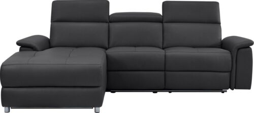Home affaire Ecksofa Pareli, L-Form, 259cm,m. Recamiere, Echtleder, Kunstleder, Webstoff, man. o. elektr. Relaxfunktion, USB/Kopfteilverstellg u. LED