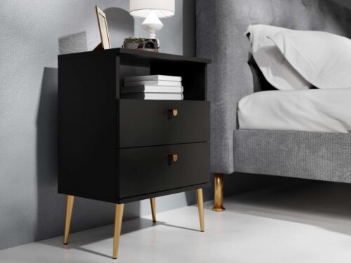 Home affaire Nachttisch Elyria, Metallgriffe, FSC-zertifizierter Holzwerkstoff (Nachtkommode B/T/H 50/34/69cm)