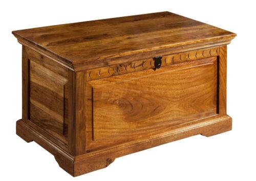 Massivmoebel24 Truhe OXFORD (1 St., Truhe Akazie 90x50x50 honig lackiert OXFORD #0323), Truhe Akazie 90x50x50 honig lackiert OXFORD #0323