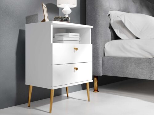 Home affaire Nachttisch Elyria, Metallgriffe, FSC-zertifizierter Holzwerkstoff (Nachtkommode B/T/H 50/34/69cm)