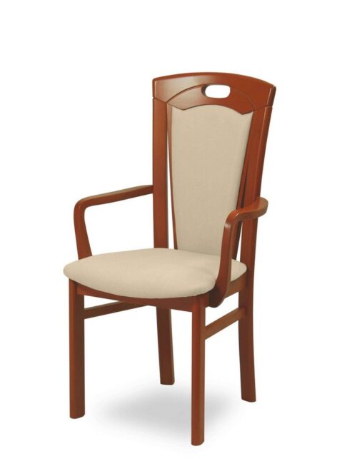 Home affaire Esszimmerstuhl FERDI, Armlehnstuhl, Made in Italy, Massivholz (1 St), Bezug Feinstruktur (wasser-und fleckabweisend) oder Struktur