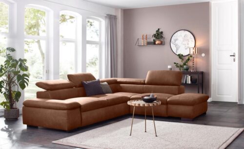 Home affaire Ecksofa Alberto L-Form, mit Kopfteilverstellung, wahlweise mit Bettfunktion