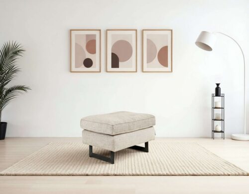 Home affaire Polsterhocker Pinto, mit Keder, Metallfüßen und auch in Cord Bezug erhältlich