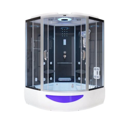 HOME DELUXE Dampfdusche EXCLUSIVE - Weiß, BxT: 150x150 cm, Einscheibensicherheitsglas, inkl. Radio, Regendusche und komplettem Zubehör, Dampfsauna, Badewanne, Whirlpool, Dusche