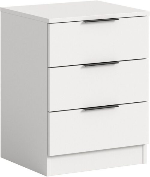 Home affaire Nachtkommode Skarde Nachttisch Beistelltisch Kommode, Breite: 45 cm (1 St), Skarde, Nachtkommode, 3 Schubkästen, weiß