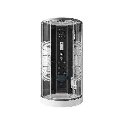 HOME DELUXE Komplettdusche WHITE PEARL, BxT: 100x100 cm, Einscheibensicherheitsglas, inkl. Duschtasse, Aluminiumprofilen, Schiebetür, & Armaturen, LED-Beleuchtung & Rückenmassage, Duschkabine, Fertigdusche