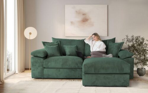 Home affaire Ecksofa Soft&Cosy XL L-Form, B: 246 cm - OTTO. Verlässliche Qualität., Mega-Sofa, Cord oder Chenille-Struktur, mit Federkern & 4 Zierkissen
