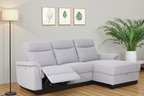 Home affaire Ecksofa BRIONNE, L-Form, 255cm, manuelle u. elektrische Funktion (USB A/C), Liegefunktion, Stauraum, Federkernpolsterung, Webstoff