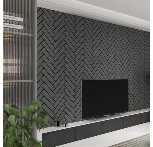 HOME DELUXE Wandpaneel Akustikpaneel mit Fischgrätenoptik VEGA, (6-tlg) Holzwand, Akustik Wand Paneele, Akustik Paneel