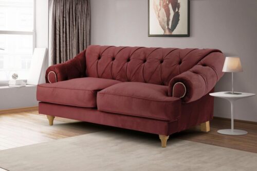 Home affaire 3-Sitzer Alegra, mit Knopfheftung im Rücken, Keder und Nieten in Armlehnen