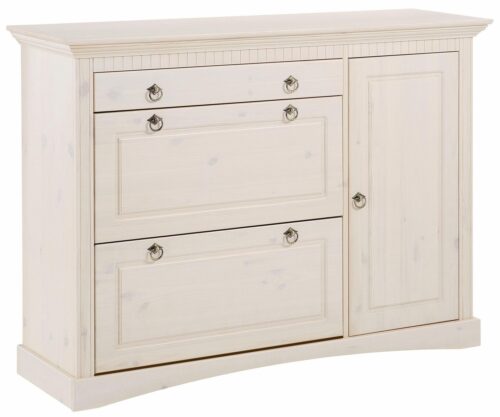 Home affaire Schuhkommode Rustic (Bis max. Schuhgröße 42), aus massiver Kiefer, Breite 130 cm, für ca. 2 x 12 Paar Schuhe