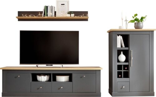 Home affaire Wohnwand Westminster BESTSELLER!, (Set, 3-St., Lowboard, Kommode, Wandregal), im romantischen Landhausstil