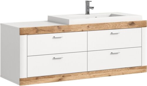 Home affaire Waschtisch Landsby, Breite 133 cm, inkl. Mineralguss-Waschbecken, 4 Schubkästen (2-St), inkl. Waschbecken