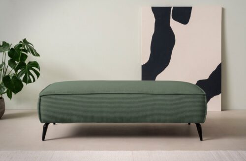 Home affaire Hocker TVINNU, mit Kedernaht, Cord u. Flachgewebe, zur Serie TVINNU, gemütlicher Sitzkomfort, rechteckig, schwarze Füße