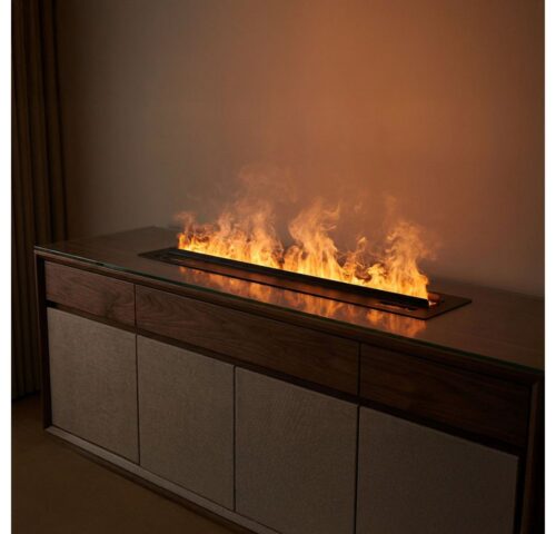 HOME DELUXE Dekokamin LED Wasserdampfkamin ODENA - 100 x 24 x 20,2 cm, Realistische 3D-Flammen, Mehrfarbige LED-Optionen, Elektrokamin