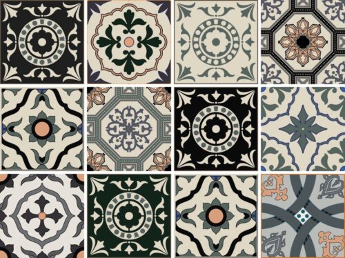 Home affaire Fliesenaufkleber Ornamente, Stickerfliesen, selbstklebend, Sticker, 12er Set
