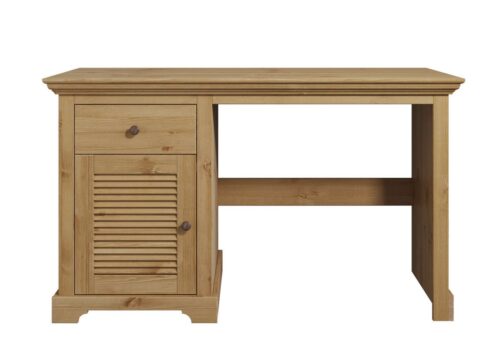 Home affaire Schreibtisch Ayanna, Massivholz, mit Schublade und Tür, Lamellenfront, Breite 130 cm