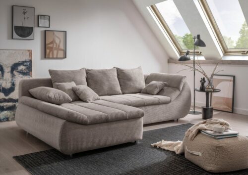 Home affaire Ecksofa Imola, bequem, aktuelle Steppung im Sitz, L-Form, Breite 270cm, wahlweise mit Bettfunktion