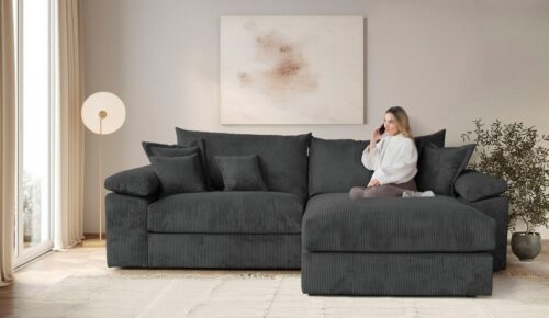 Home affaire Ecksofa Soft&Cosy XXL L-Form, B: 303 cm - OTTO. Verlässliche Qualität., Mega-Sofa, Cord oder Chenille-Struktur, mit Federkern & 4 Zierkissen