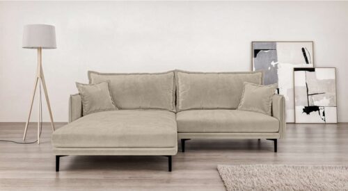 Home affaire Ecksofa ALEXANDRIA mit Recamiere rechts oder links bestellbar, moderne Bezüge, L-Form mit Wellenunterfederung, Maße: B/H/T 246/86/190 cm