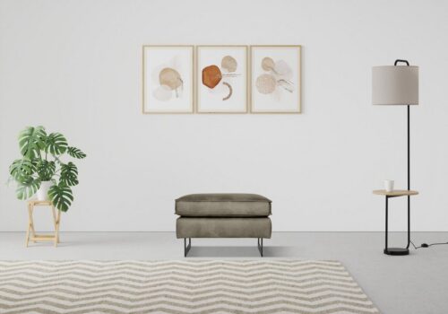 Home affaire Polsterhocker Pinto, mit Keder, Metallfüßen und auch in Cord Bezug erhältlich