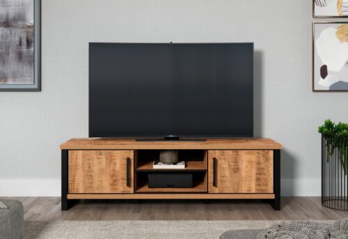 Home affaire Lowboard Elda (1 St), TV Lowboard mit 2 Türen und 2 offenen Fächern – (B/T/H) 166/45/50 cm