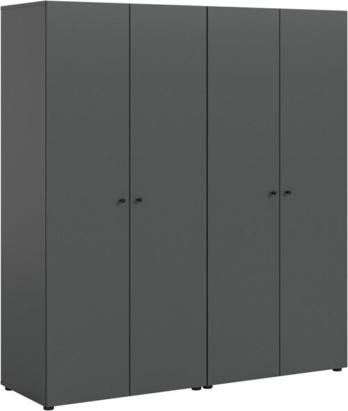 Home affaire Kleiderschrank BILLINGS, TOPSELLER!, Schlafzimmerschrank, Schrank, Garderobenschrank (OTTO BESTSELLER, Garderobe & Schlafzimmer) Breite 160cm, grau, 4-türig, inkl. 2 Kleiderstangen und 2 Ablageböden