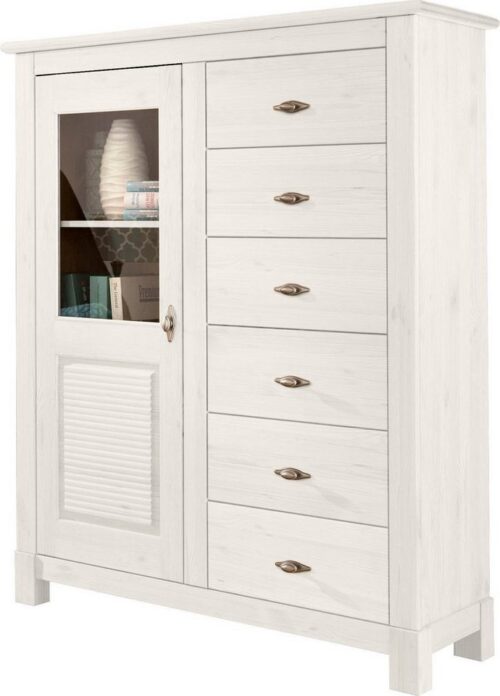 Home affaire Highboard Rauna, Vitrine, Breite 103 cm, FSC®-zertifiziertes Massivholz
