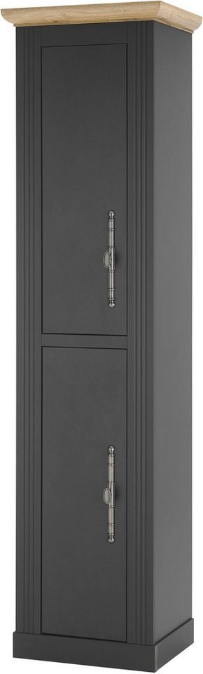 Home affaire Stauraumschrank WESTMINSTER, Badschrank im Landhausstil, Schrank mit Metallgriffen in 2 Farben verfügbar, mit Stauraum hinter Drehtüren