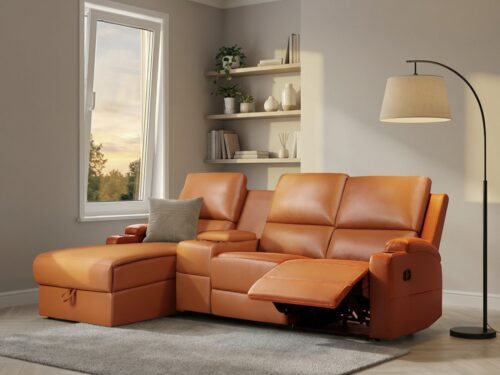 Home affaire Ecksofa NAPORI Multimediasofa, 3er Kinosessel XXL, L-Form, 3 Bezugsstoffe, Kinosofa mit Relaxfunktion, Getränkehalter, Staufach und Staukasten