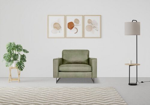 Home affaire Loveseat Pinto 105 cm, Cord, Chenille, Lederoptik, mit Keder, Metallfüßen und auch in Cord Bezug erhältlich