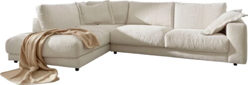 Home affaire Ecksofa Enisa XXL B/T/H: 325/224/85 cm L-Form, Kuschelig, gemütlich, in 5 Farben, Bezug in Cord, mit 2 Zierkissen