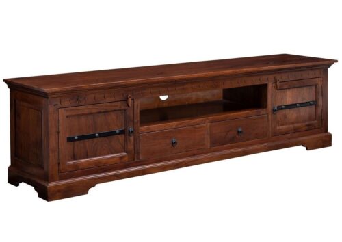 Massivmoebel24 TV-Board OXFORD (Massivholz), TV-Board Akazie 200x45x55 nougat lackiert OXFORD #326