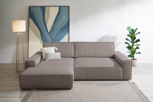 Home affaire Ecksofa NEU: SHERWOOD XXL 284, Big-Sofa L-Form, tiefe Sitzfläche 95 cm, Cord, Recamiere rechts/links, als Schlafsofa stellbar, Cord u. Leinenoptik