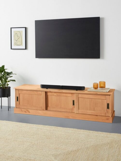 Home affaire Lowboard Schröder, Kommode mit 3 Schiebetüren, aus massivem Kiefernholz